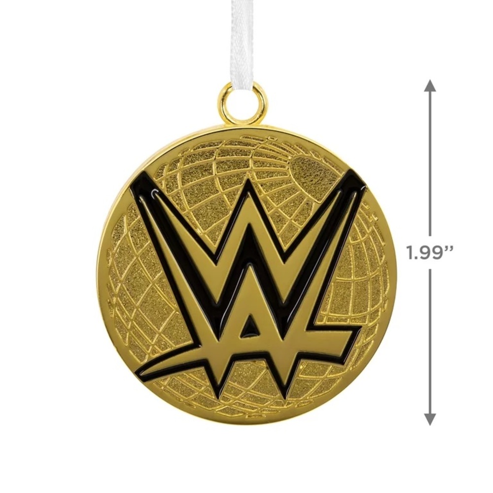 🆕 Hallmark WWE Wrestling Logo Premium Metal Christmas Tree Ornament - Picture 3 of 7
